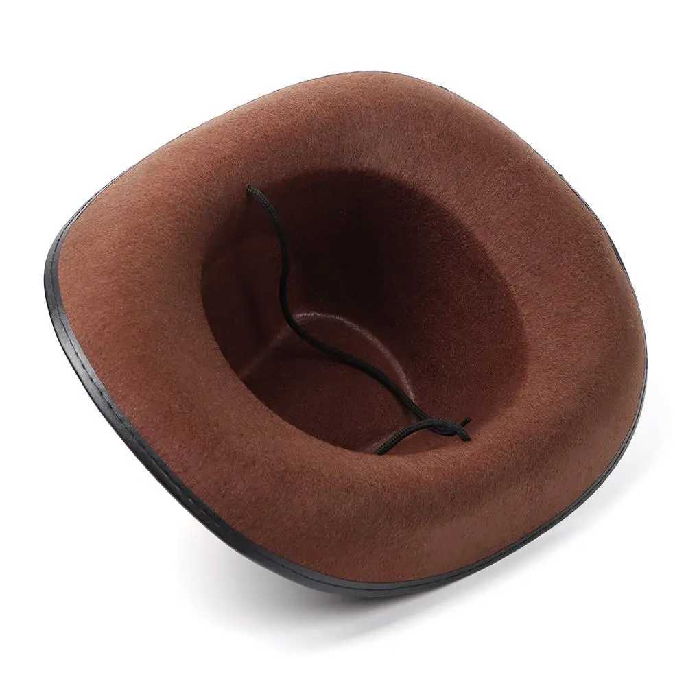 Western style stud cowboy hat retro jazz hat wide Brim Wild West C mens cowboy hat womens outdoor knight hat W241225
