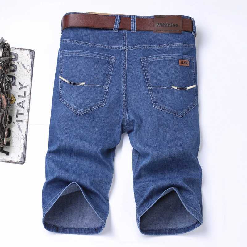 Summer clothing mens denim shorts straight casual fashion business mens shorts casual stretch mens soft jeans W241226