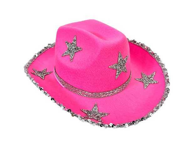 Womens Rhinestone Star Cowboy Hat Wide Brim Diamond Shining Western Cowboy Hat C Used for Wedding Music Clothing Party W241225