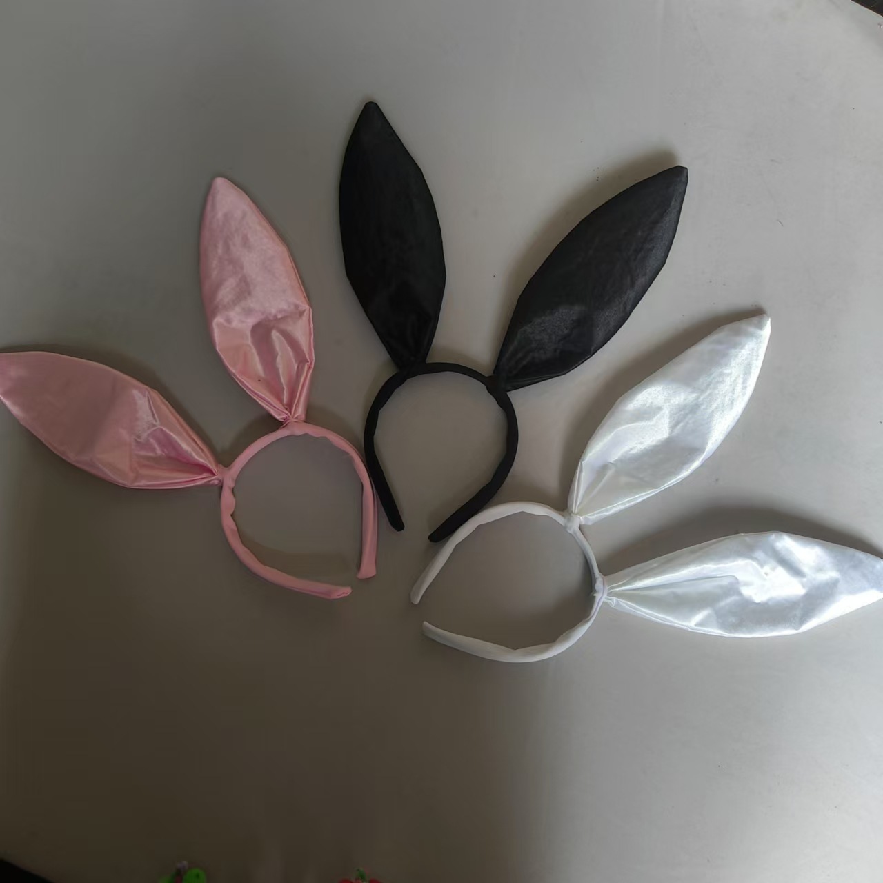 Halloween Amazon Satin Cloth Rabbit Ear Headband Wire Headband Rabbit Girl Bar Sexy Holiday Headband
