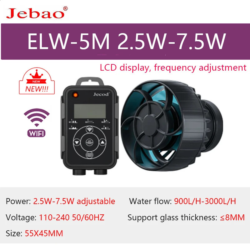 jebao fish tank mini wave pump ELW EOW WIFI coral aquarium intelligent surf pump oxygenation wave pump flow making pump 241225