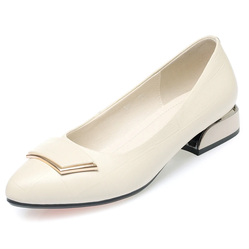 AIYUQI Dress Shoes Women Fashion Genuine Leather Women Spring Shoes Non Slip Low Heel Lady Office Shoes