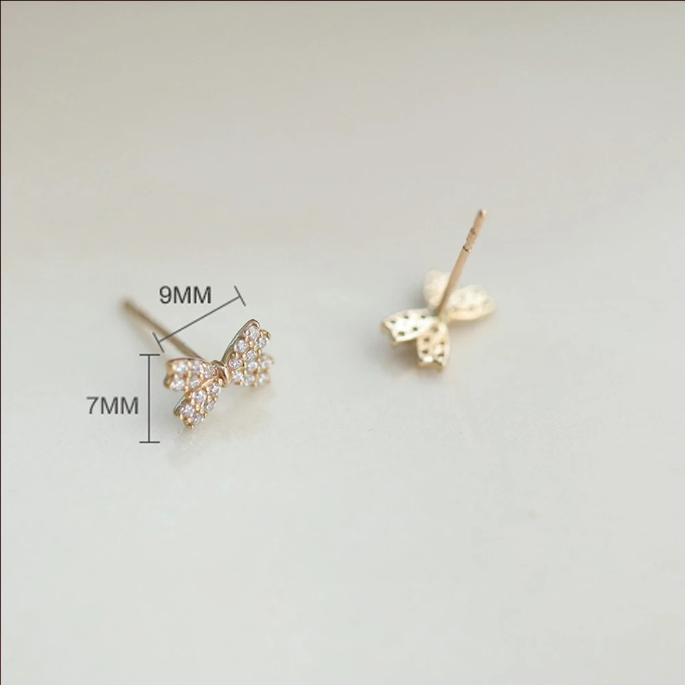 ROXI 1pair Geometry Bowknot Stud Earrings for Women 925 Sterling Silver korean Piercing cartilago Earrings Jewelry kolczyki 241226