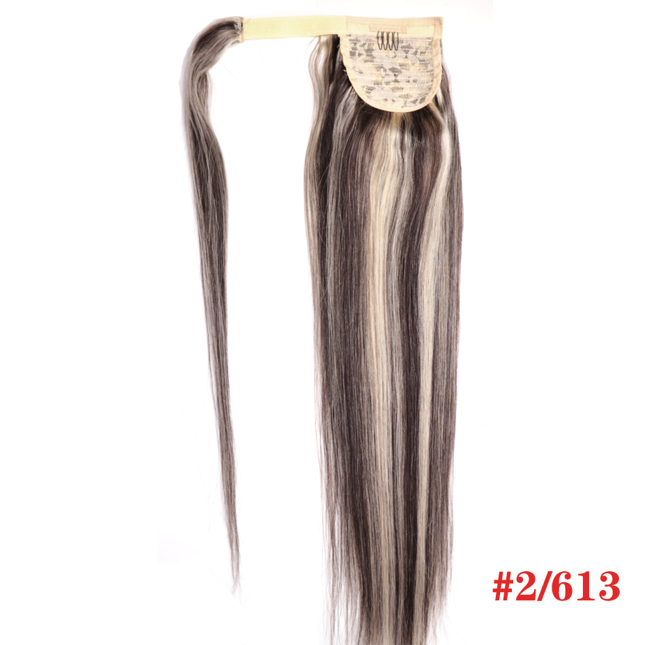 16"-24" Wrap Magic Ponytail Horsetail 60g-80g Clips in/on 100% Brazilian Remy Human hair Extension Natural Straight - view 7