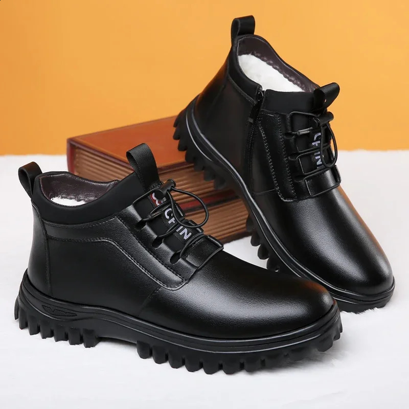 Sole Rubber Boots for Men Work Martin Black Snow Shoe for Men Boots Fur Ankle Winter Waterproof Fashion Boots for Men 241226