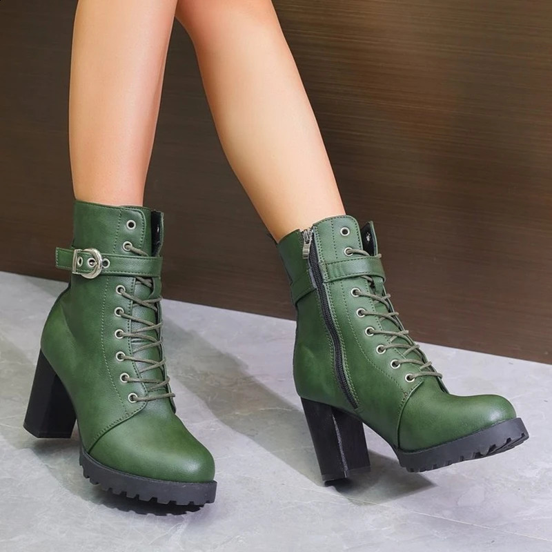 Winter Elegant Increase Sexy Womens Shoes Round Head Fashion Comfortable Casual Thick Heel Side Zipper High Heel Boots 241226