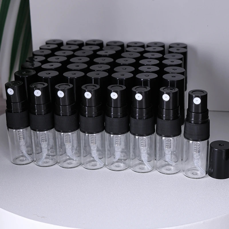 50/piece 2ml transparent glass perfume bottle disposable trial bottle mini travel portable cologne perfume bottle 241225