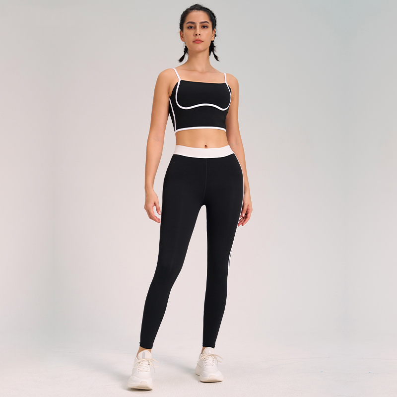 FEMME FINESS Exercise Yoga Suit Two Piece Nude Feeling Reversible Brushed Outdoor Running Fitness Sling Yoga Wear