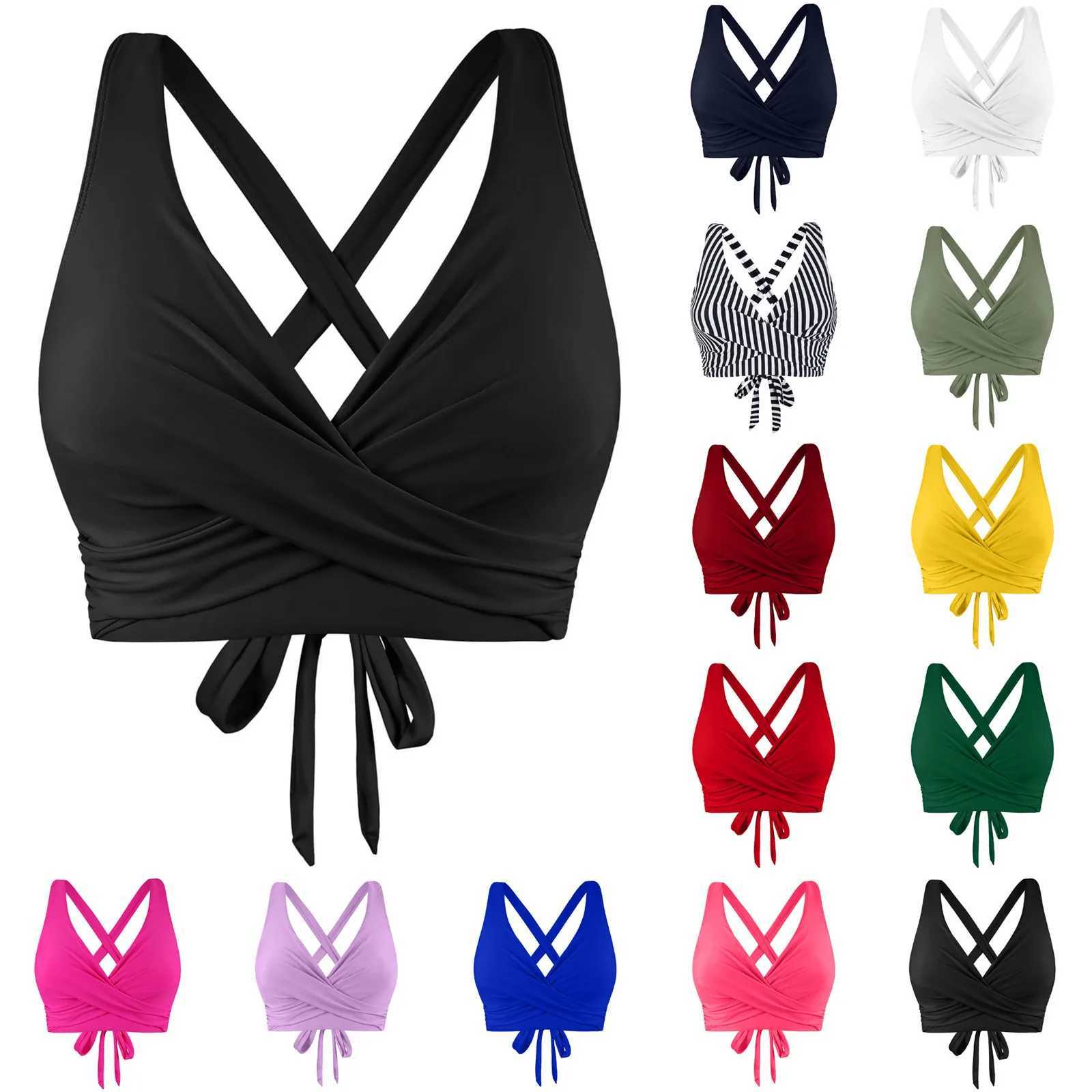 Womens lace swimsuit tops underwear full bikini tops push up swimsuits tops ties swimsuitsW241225