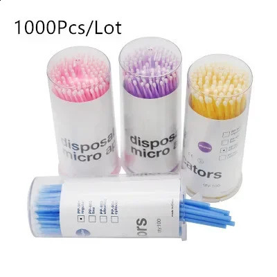 1000Pc Disposable Micro Brushes Cotton Swabs Lashes Brush Eyelash Extension Tools Mascara Wands Applicator Cosmetic Makeup Tools 241226