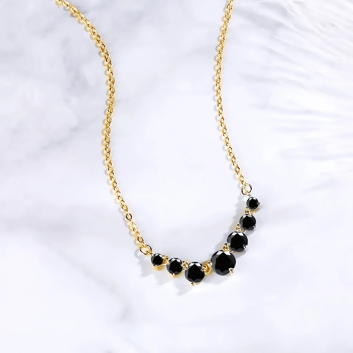 Szjinao Total is 28ct 7 Stone 925 Black Necklace For Women Certified With Chain In Jewelry Anniversary Gift Sale 241226