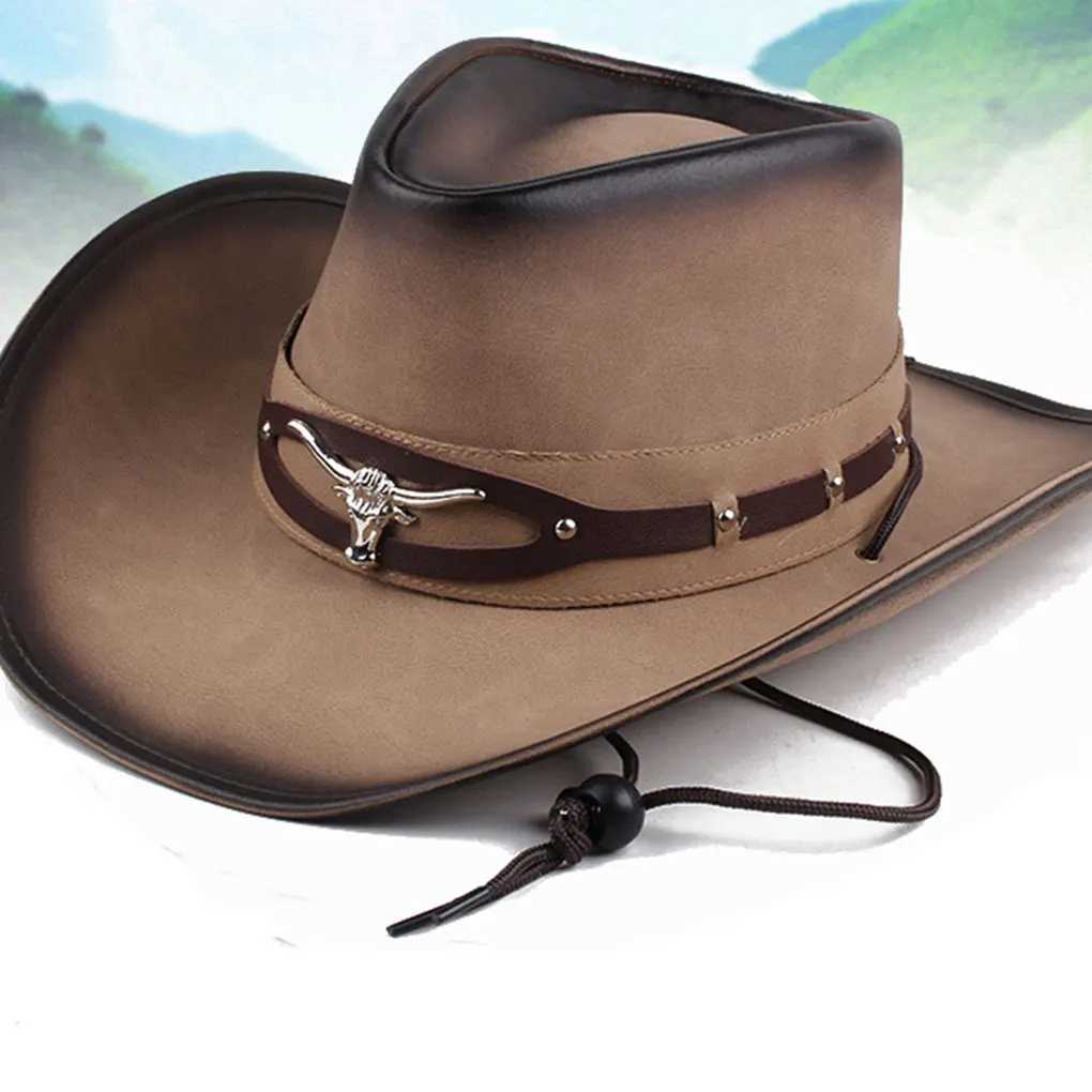 Sunshade Cowboy Hat Western Cowboy Hat Wide Brim Sunhat Party Travel Outdoor C Classic Retro W241225