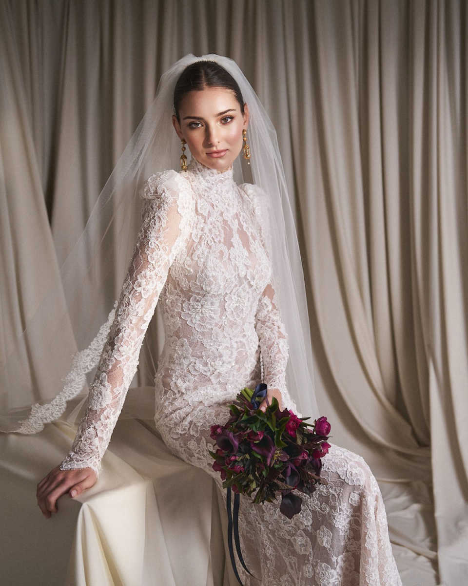 Arabic Plus Size Mermaid Wedding Dresses Lace Appliques High NeckFull Sleeves Vintage Bridal Gowns Dress