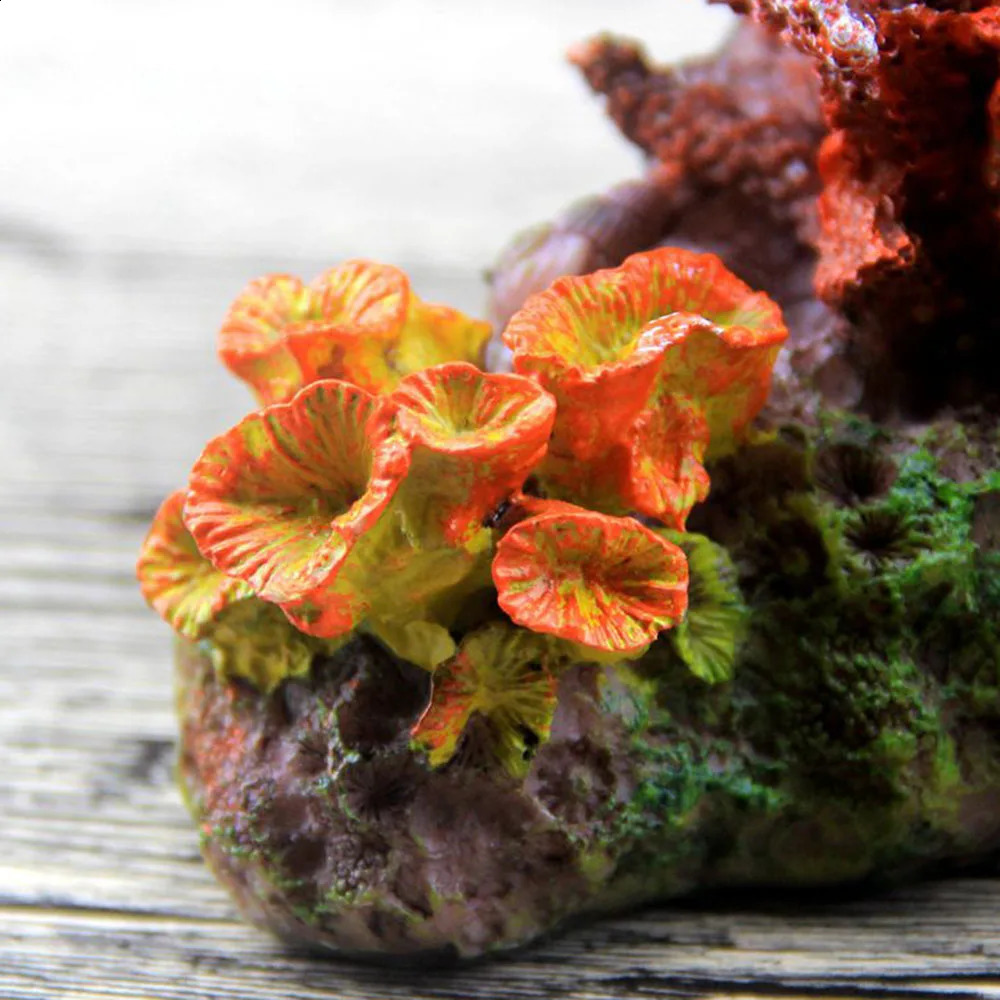 Resin Coral Plant Shell Reef Mountain Aquarium Ornament Fish Tank Cave Decor 241225