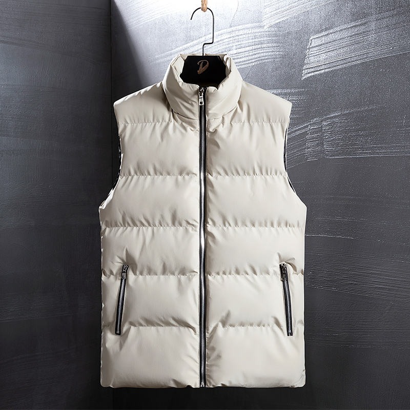 M-7XL Men's Down Vests Autumn Winter Version The Trend Of Slim Cotton Jacket Oversized Casual Stand-up Collar Sleeveless Coat