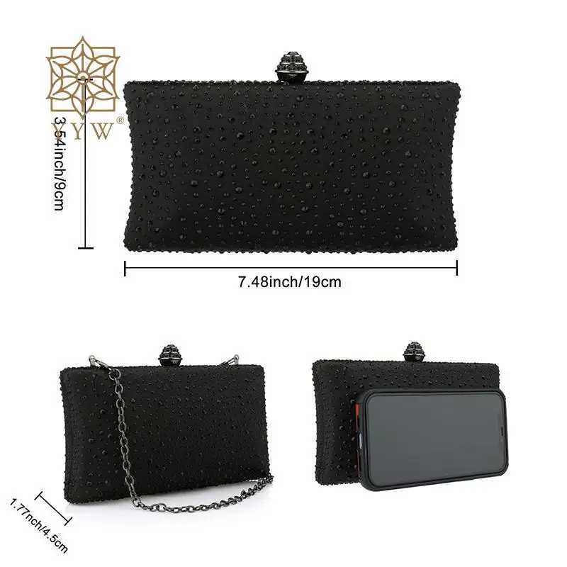 High Quality Ladies pearl clutch bag rhinestone crystal wallet sparkling night handbag metal chain shoulder bag for weddings cocktails dances parties 