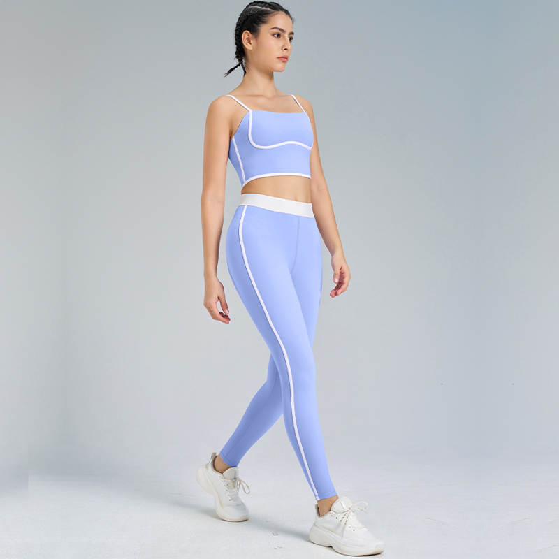 FEMME FINESS Exercise Yoga Suit Two Piece Nude Feeling Reversible Brushed Outdoor Running Fitness Sling Yoga Wear