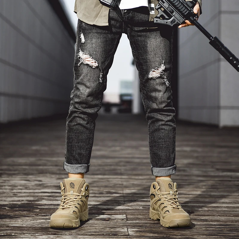 Mens Boots Fashion Outdoor Breathable Hiking Autumn Shoes Sneakers lightweight Nonslip Men Desert Ankle 241225