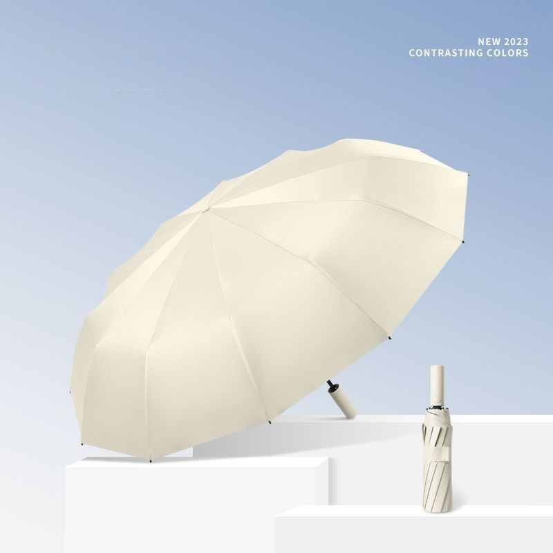 Elegant Pure Color Sun Shield Umbrella with Full Auto Mechanism - Perfect for Daily Use & Corporate Gifting