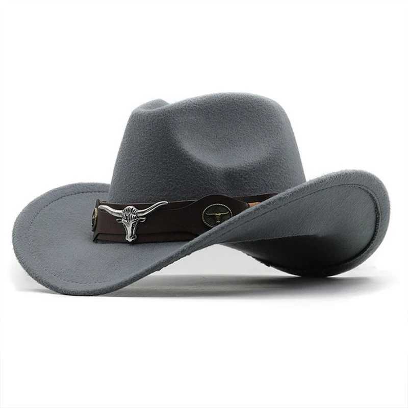 Western Cowboy Hat Roll Brim Cowboy Girl C Cowboy Jazz Fedora Hat Felt C with Cowboy Band Boys and Girls W241225