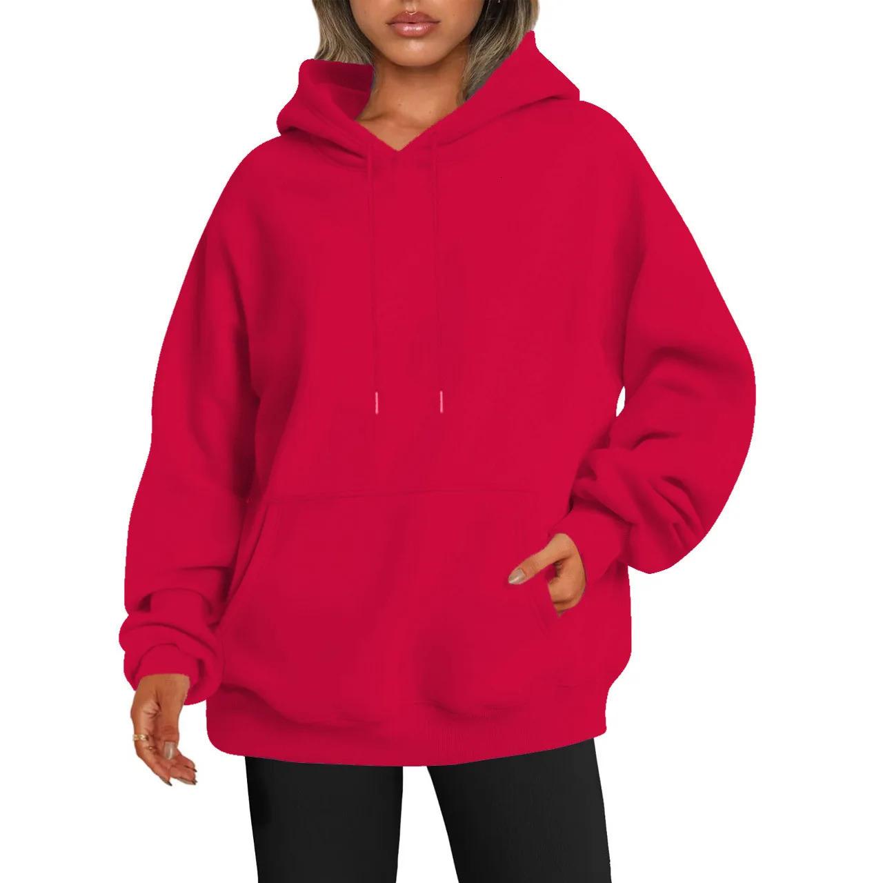 Spring and Autumn Style Drop Shoulder Sleeve Hooded Sweatshirt Women Thick Hoodie Casual Sports Top XS5XL 241225