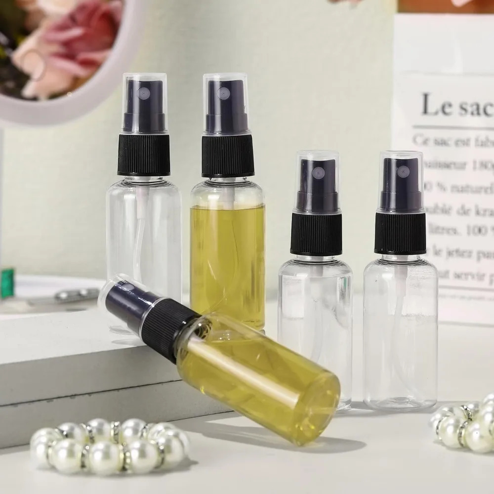 50PCS 10/20/30/50/60/100ml Clear Plastic Empty Spray Bottle with 2 Funnels Travel Bottles for Perfume Skin Toner Essential Oils 241225