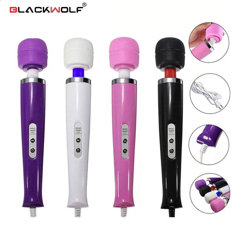 Black Wolf 10 Speed AV Vibrator Powerfull Magic Wand Gspot Stimulation Massager Clit Vibrators Sex Toys for Women Masturbation 241226