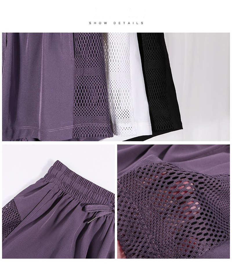 Summer Yoga Casual Running Women Jogging Fiess Gym 2 In 1 Workout Quick Drying Breathable Sports Shorts