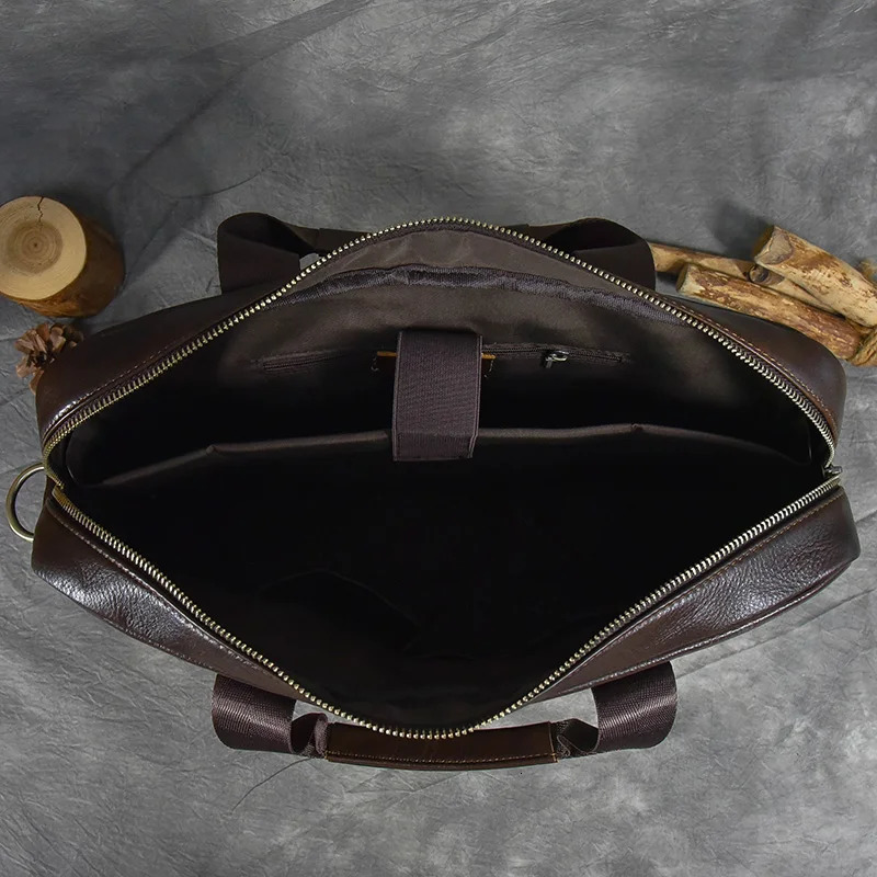 Genuine Leather Briefcase Bag for 15.6 inch laptop computer bag cowskin handbag for men male leather crossbody shoulder bag 241225