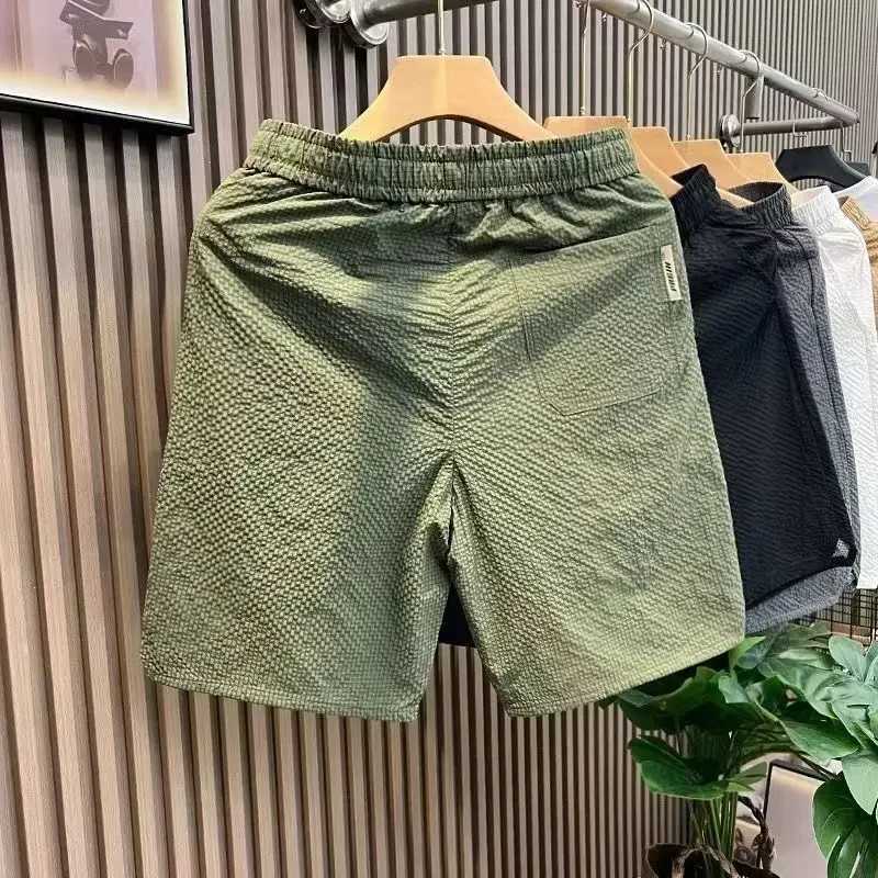 Summer casual shorts loose cut pants soft and fast drawstring sports straight leg pants ultra-thin solid color W241226