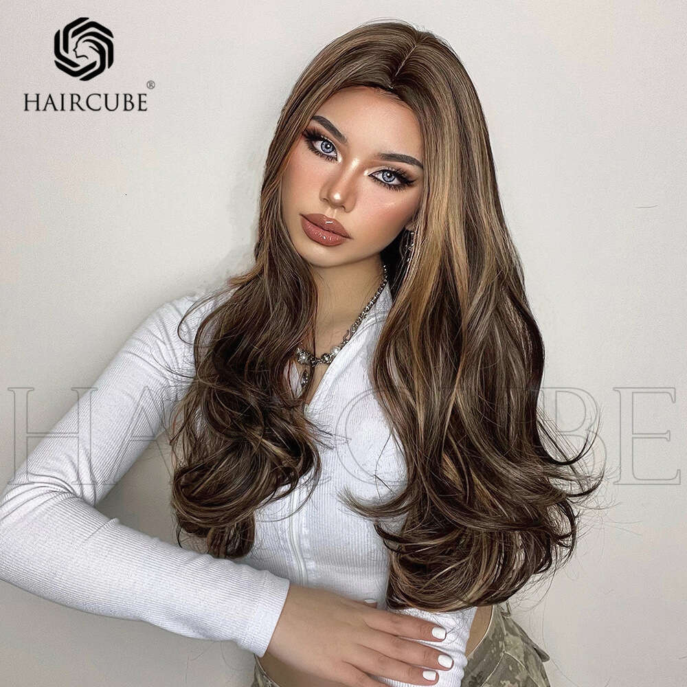 Style: Women's Light Brown Medium Split Long Curly Hair Wig, Headband, High-Temperature Silk Material, Suitable For Daily Use Kq1 Kq1