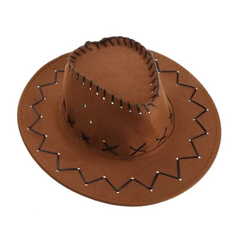 652F Simple Neutral Childrens Cowboy Hat Fashion Suede Western Cowboy Hat Role Playing Hat W241225