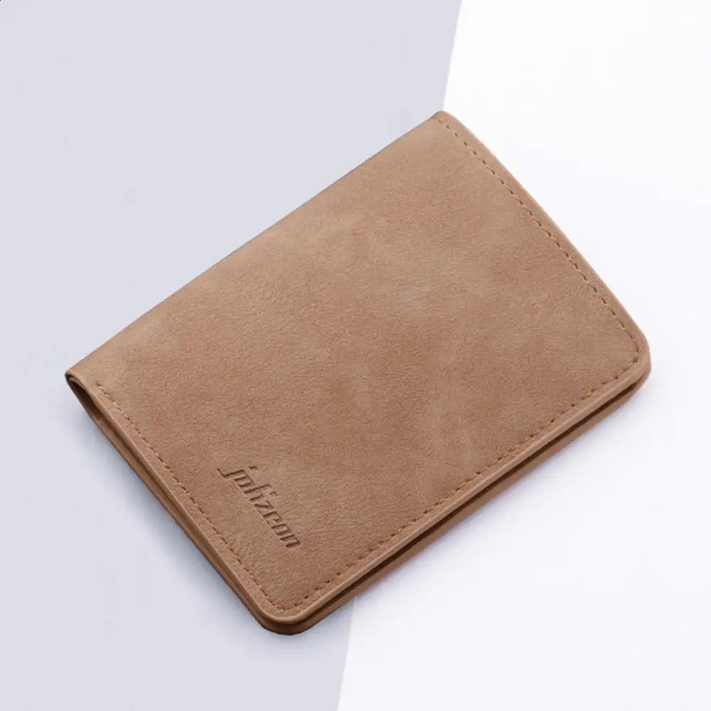Style Mini Thin Men Wallet Card Holder Purse Coin Pouch Card Holder Short Vertical PU Leather Wallet Change Money Pouch 241224