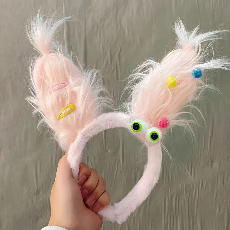 New Sanfu Ugly Doll Grab Clip Hair Hoop Plush Funny Cute Earband Headband Girl Heart Photo Hair Accessories