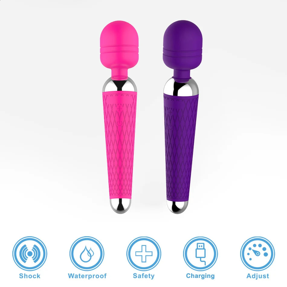 20 Speeds Powerful AV Magic Wand Vibrator Clitoris G Spot Stimulator Sex Toys for Women Personal Body Massager Adult Product 241226
