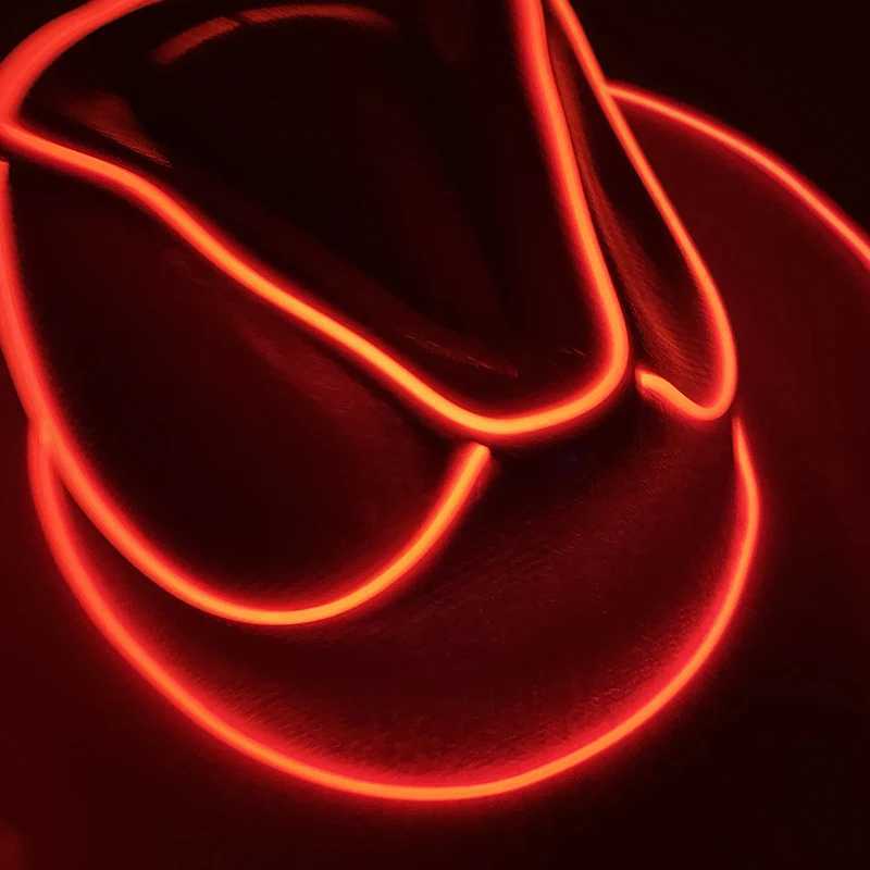Wholesale LED hats travel beach makeup concerts neon lights Rave Gangster Accry Western LED cowboy hats Blinky Lights cowboy hats W241225