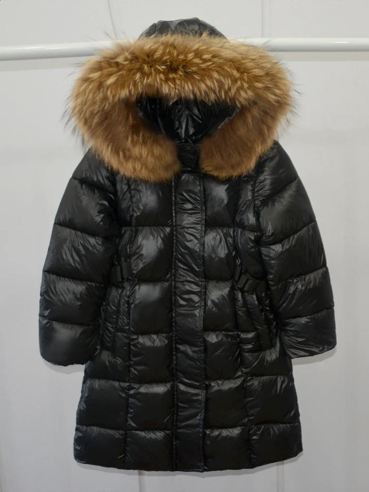 Girls Boys Down Jacket Long Ultra Thick Parkas Black Child Hooded Warm Coats Winter Clothes For Baby Padded Snowsuit XMP549 241225