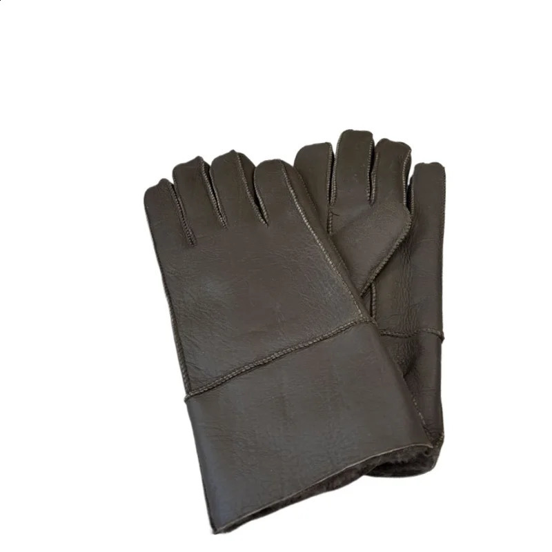 Fur Integrated Gloves for Men Sheepskin Fur Gloves Winter Warm Real Fur Outdoor Windproof Motorcycle Riding Style 241226