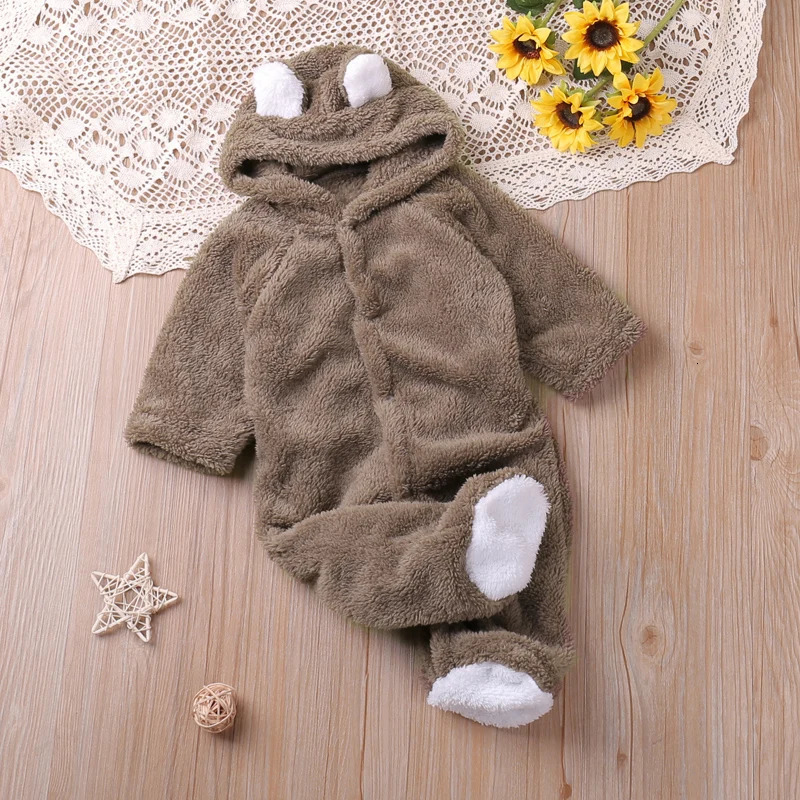 Humor Bear Autumn Cartoon Style Winter Long Sleeve Baby Boys Girls Rompers Toddler Kids Playsuit Jumpsuits Clothes 241225