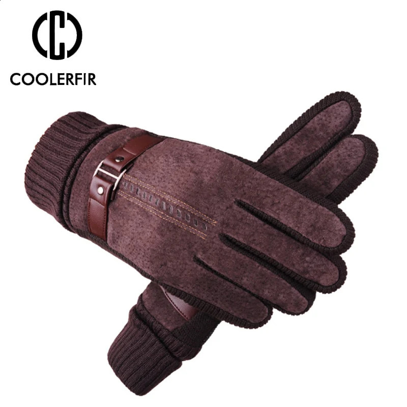 Touch Screen Winter Warm Mens Gloves Genuine Leather Casual Gloves Mittens for Men Outdoor Sport Full Finger Glove ST030 241226