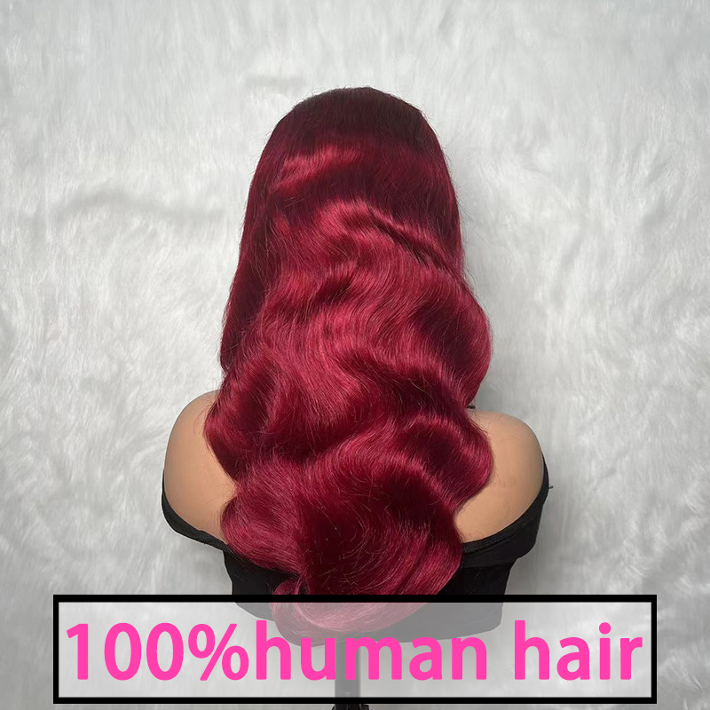 13x4 Human Hair Wigs Large Waves Lace Front Hair Wigs Ombre Color Women's Curly Wig With Babyhair 200Density Fashion Full Frontal Closure Wig Hea