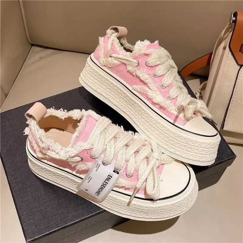 Womens casual canvas platform shoes womens high heels new Flashion Vulcanize pink floral Espadrillles tennis womens sports shoes M241225