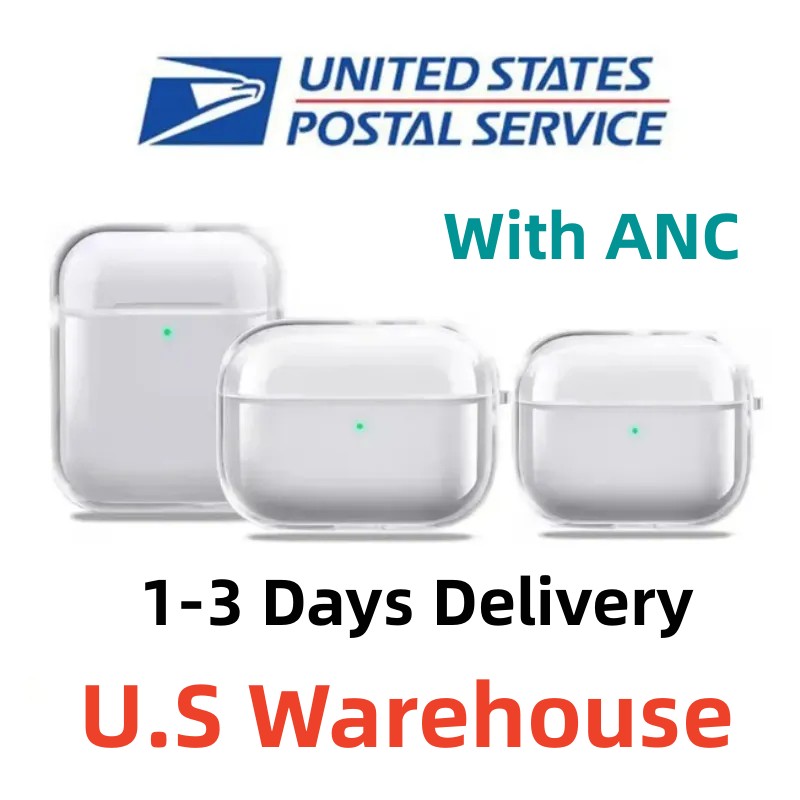 USA Stock For 2024 New USB C pods 4 ANC pod pros 2 max Headphone Accessories Solid TPU Protective Earphone Cover Wireless Charging Shockproof Case
