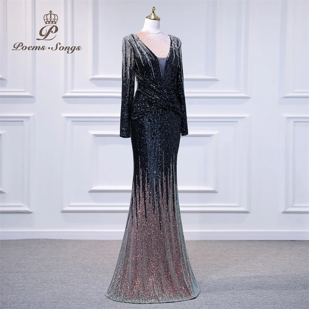 Elegant dress women for wedding party Long sleeve evening dress vestidos de fiesta robe de soiree de mariage party dress 241223