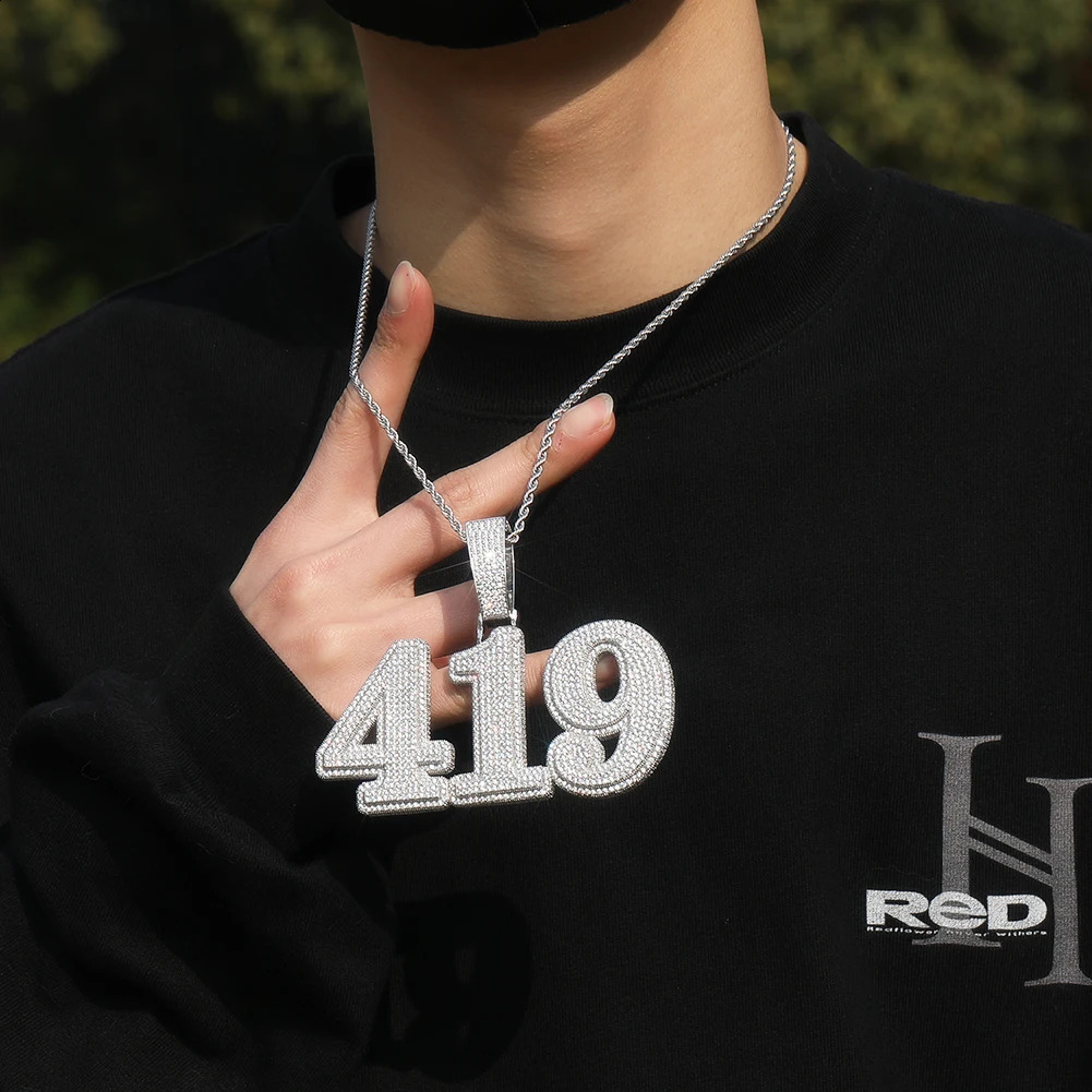 THE BLING KING Large Custom Name Necklace For Men Micro Paved Cubic Zircon Letters Pendant Times Roman Font Hip Hop Jewelry 241226