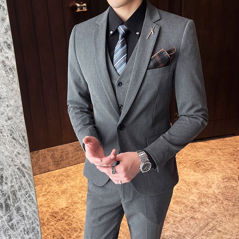 K11261Korean style slim fit groom dress casual suit host new men's suit