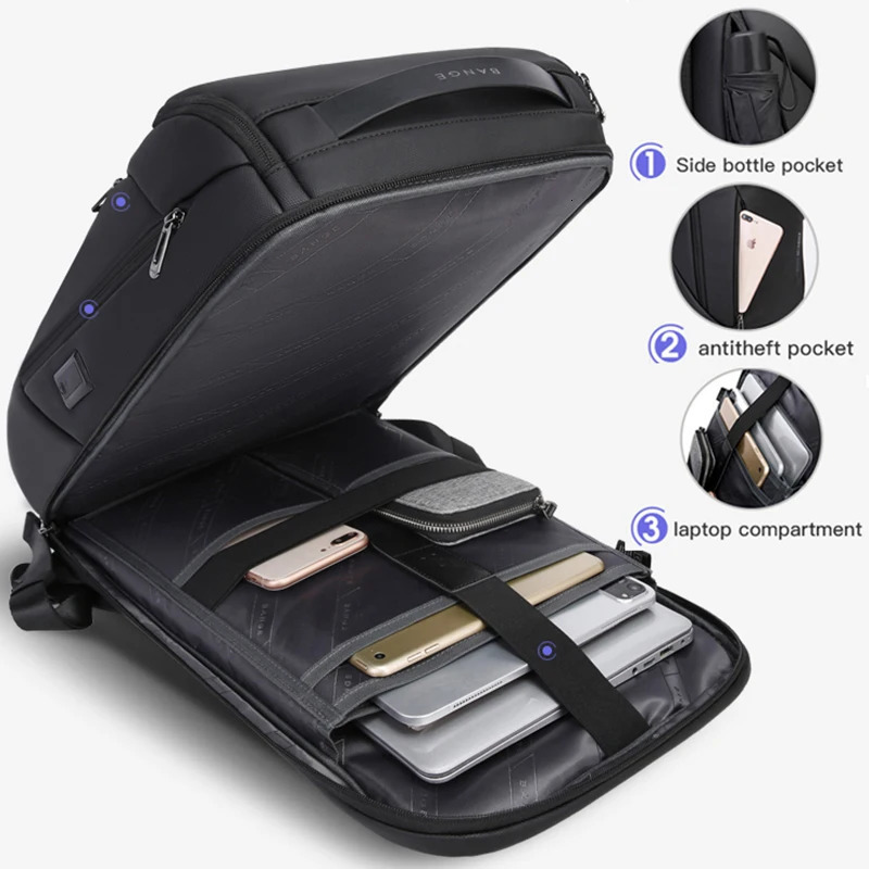BANGE Anti Theft Waterproof Laptop Backpack 17 Computer Bag Travel Business Hiking Backpacks School Back Pack Mochila For Men 241225