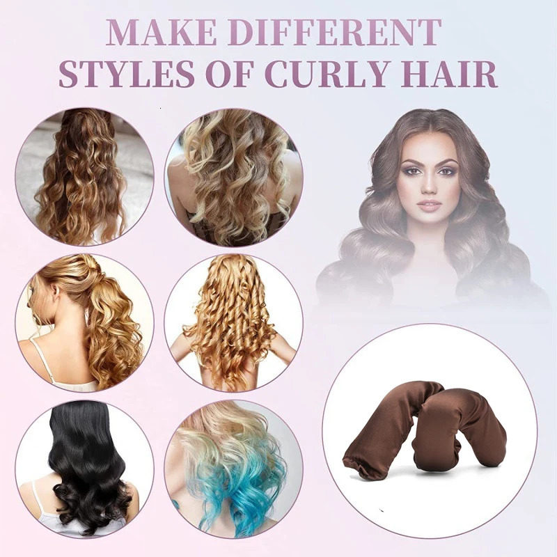 DIY No Heat Hair Curlers Satin Covered Flexi Rods for Heatless Curls Rollers To Sleep in All Hair Types Curling Rod Headband 6pc 241225