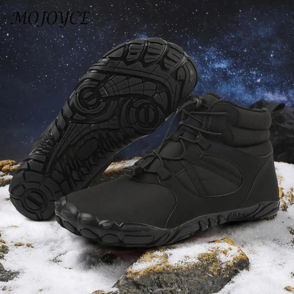 Winter Snow Boots Casual Barefoot Shoes Non Slip Thickened Ankle Waterproof High Top for Travel Climbing Hiking 241225
