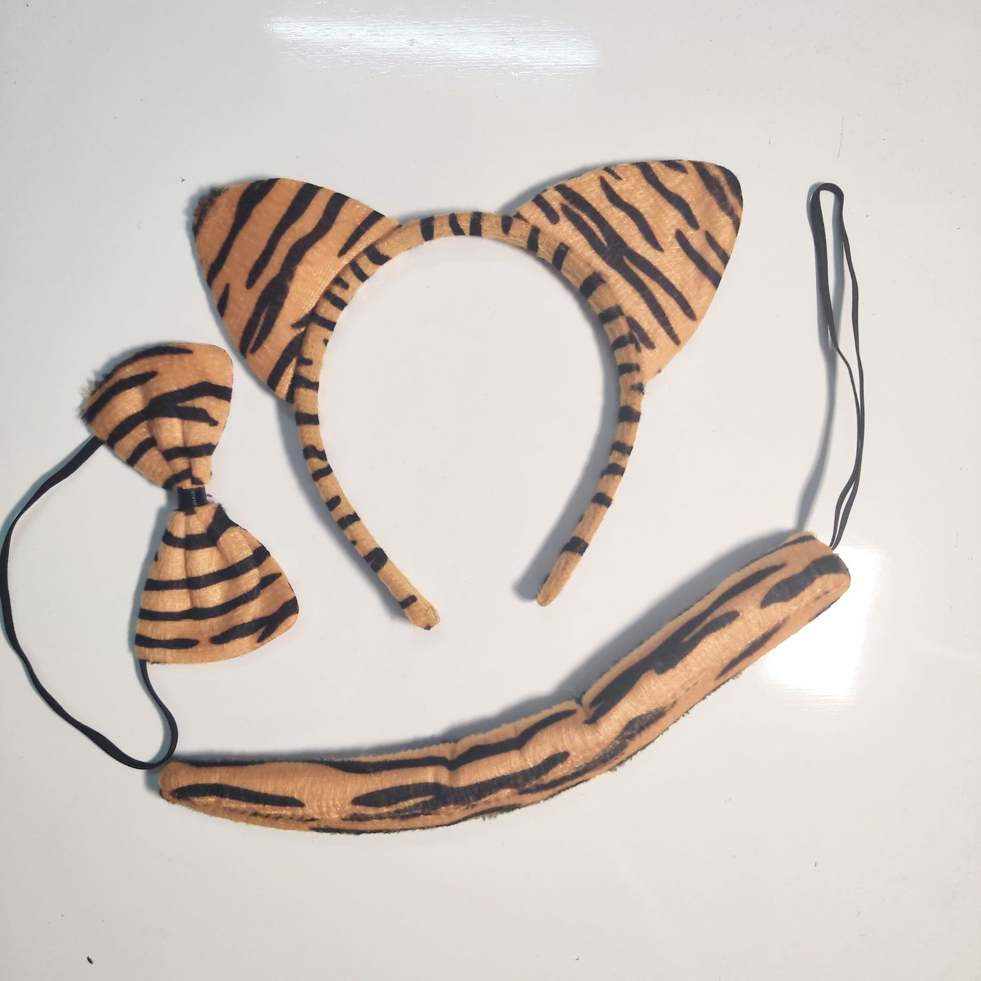 Halloween animal three piece set children's hair headband tiger black panther leopard plush headband wholesale